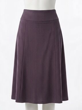 Vintage DKNY 100% Wool Pinstripe Polka Dot Midi Skirt Navy Size 12